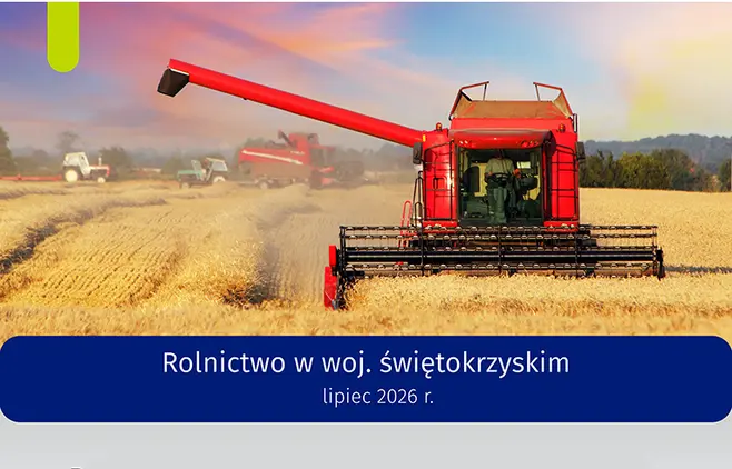 Rolnictwo w województwie świętokrzyskim – lipiec 2026 r. Infografika slider